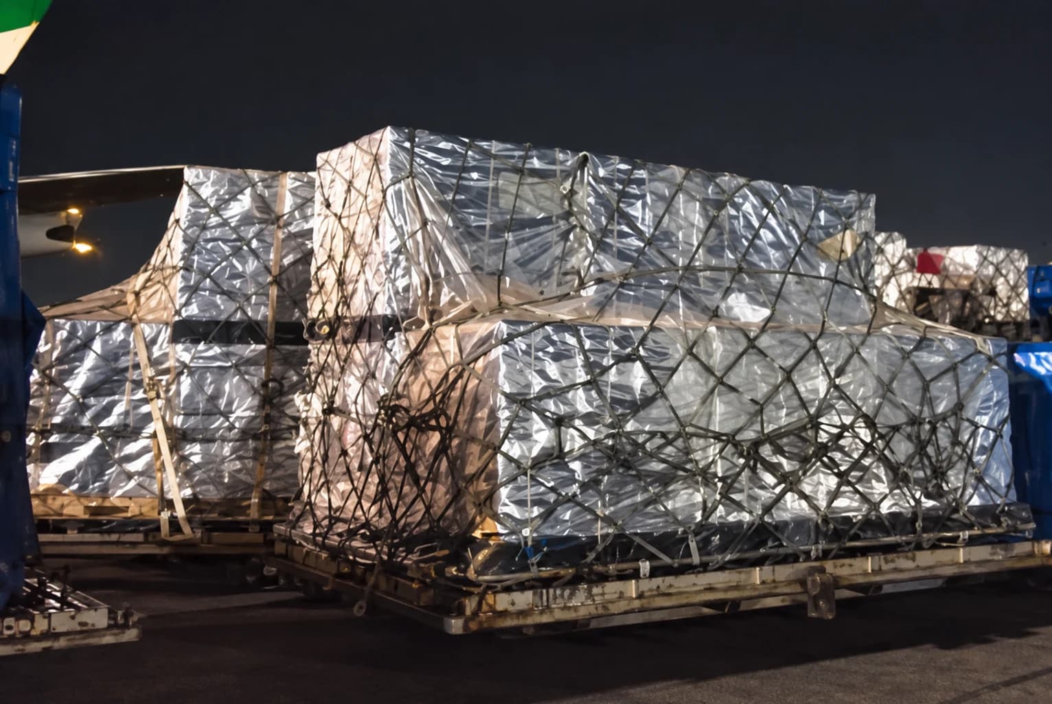 Cargo secured for shipment