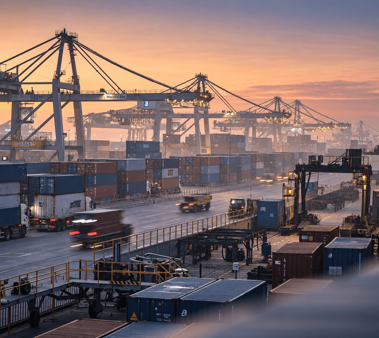 AI-enhanced port photograph from the GREW solar equipment case study